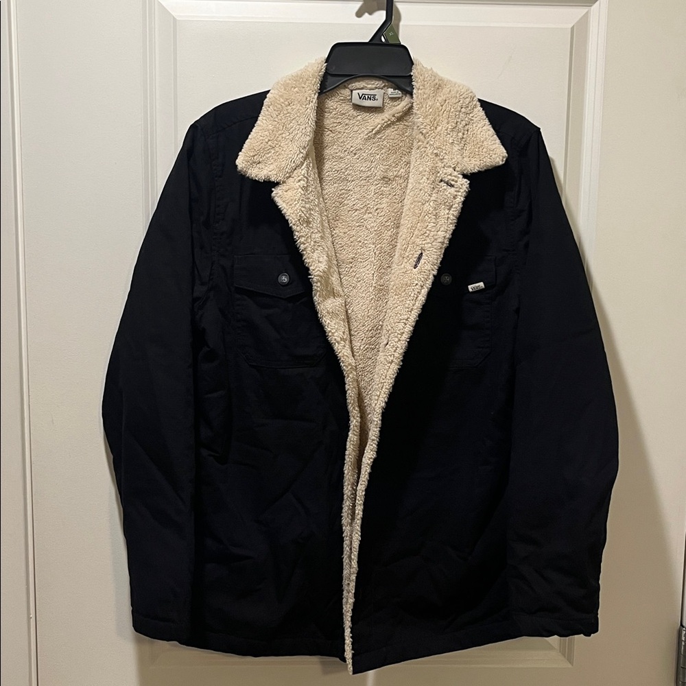 Vans Black Coat with Cream Fleece Interior